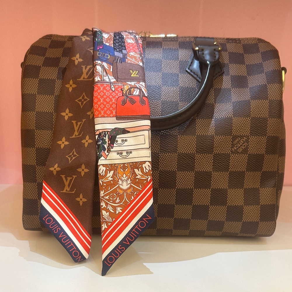 Louis Vuitton Bandeau BB Prive Monogram Silk Scarf Multi Used